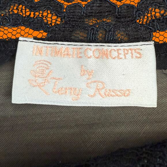 90's vintage black floral lace sheer lingerie slip dress SMALL - Picture 8 of 8